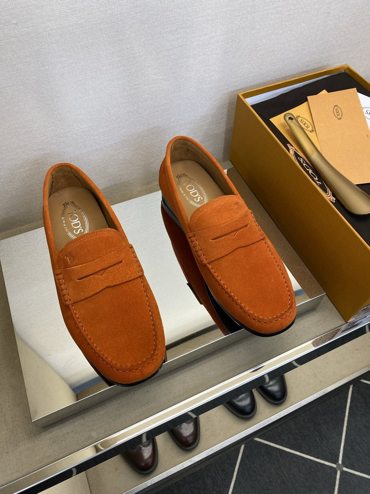 Tod's Light Tan Penny Loafers — front