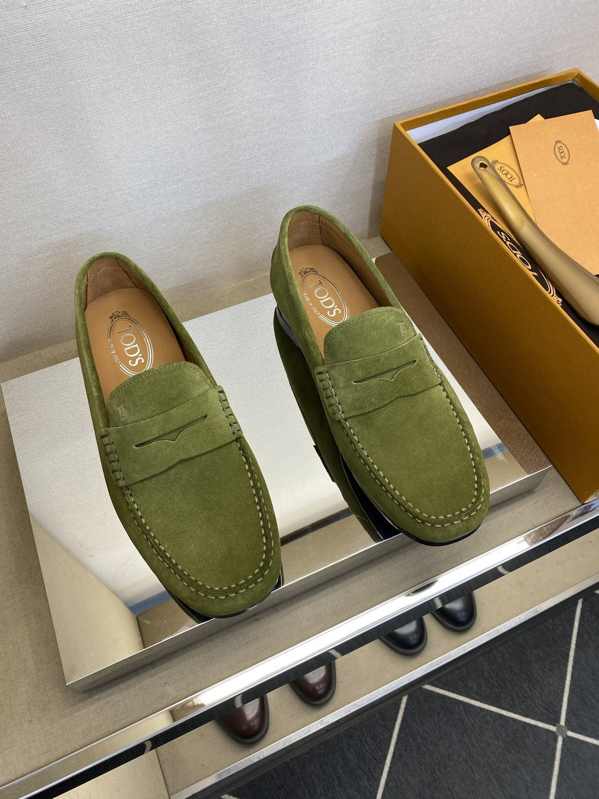 Tod's Light Tan Penny Loafers — front