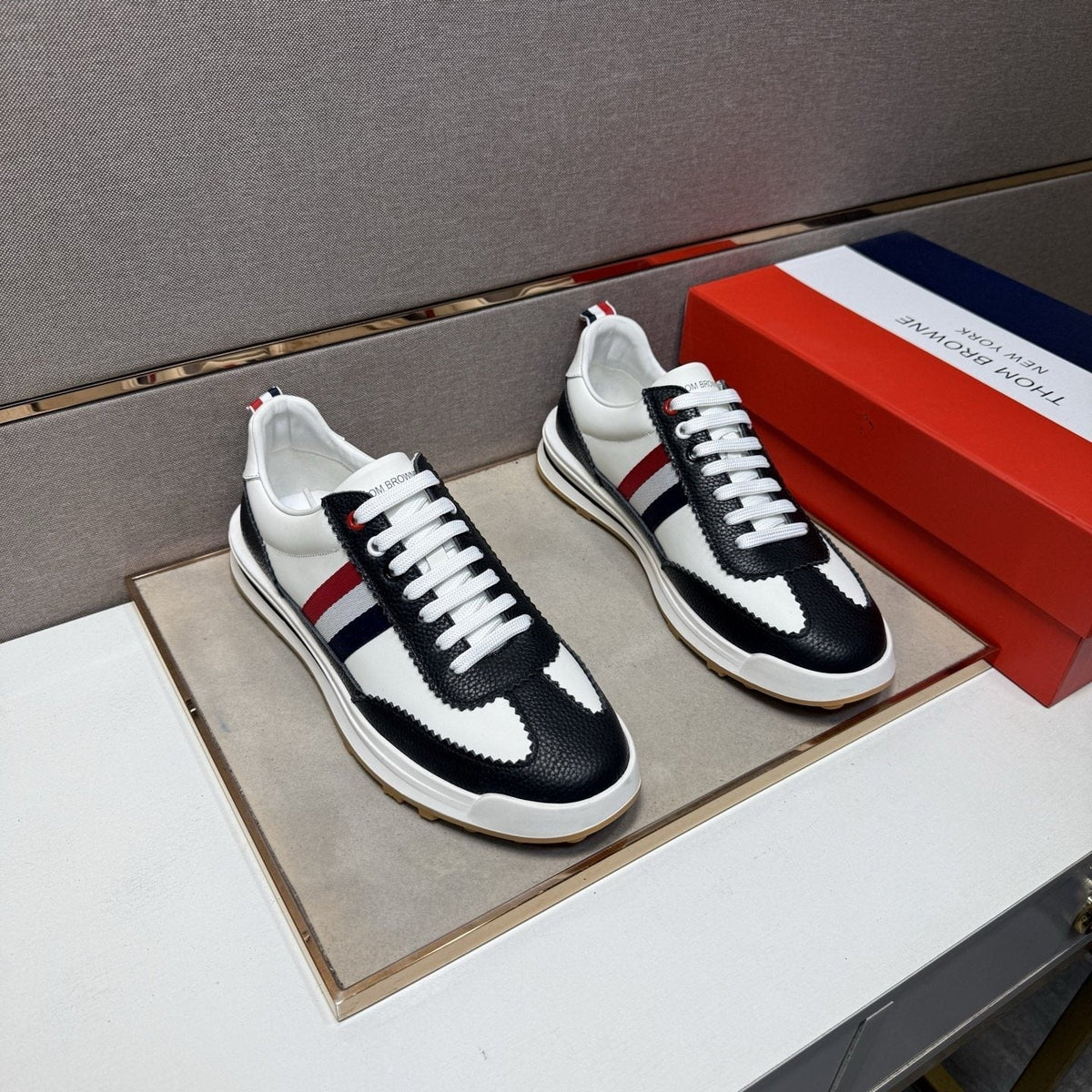 Thom Browne Stripe Low-Top Sneakers — front