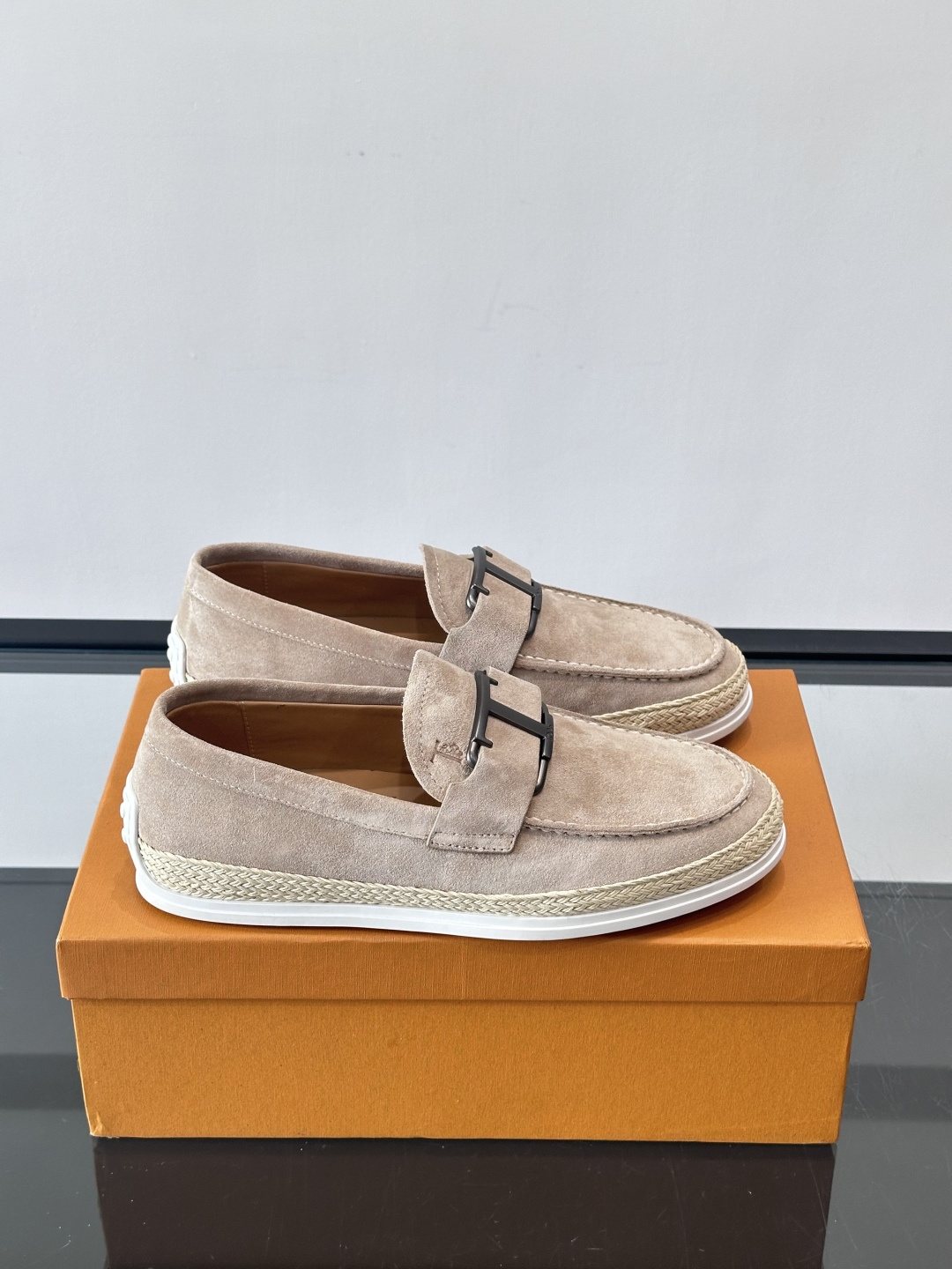 Tod's Suede Rubber-Sole Loafers — front