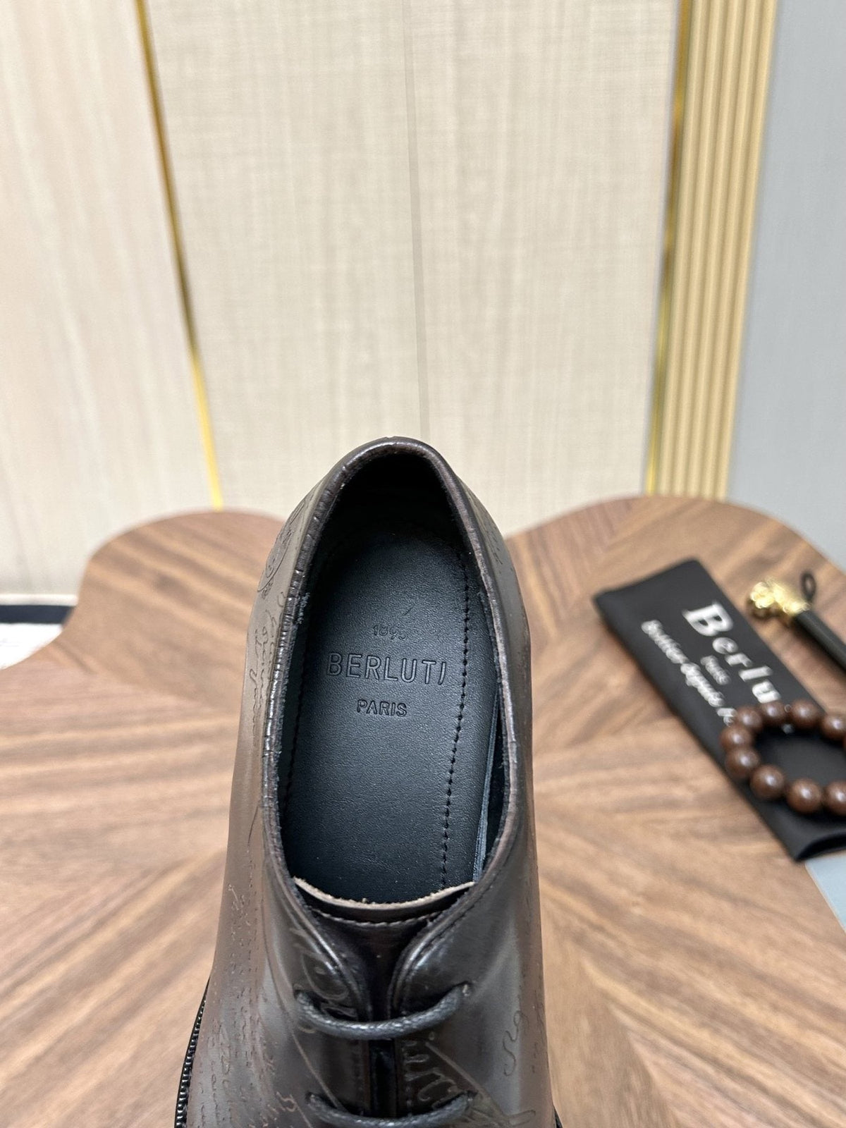 Berluti Burnished Lace-Up Dress Shoes — front